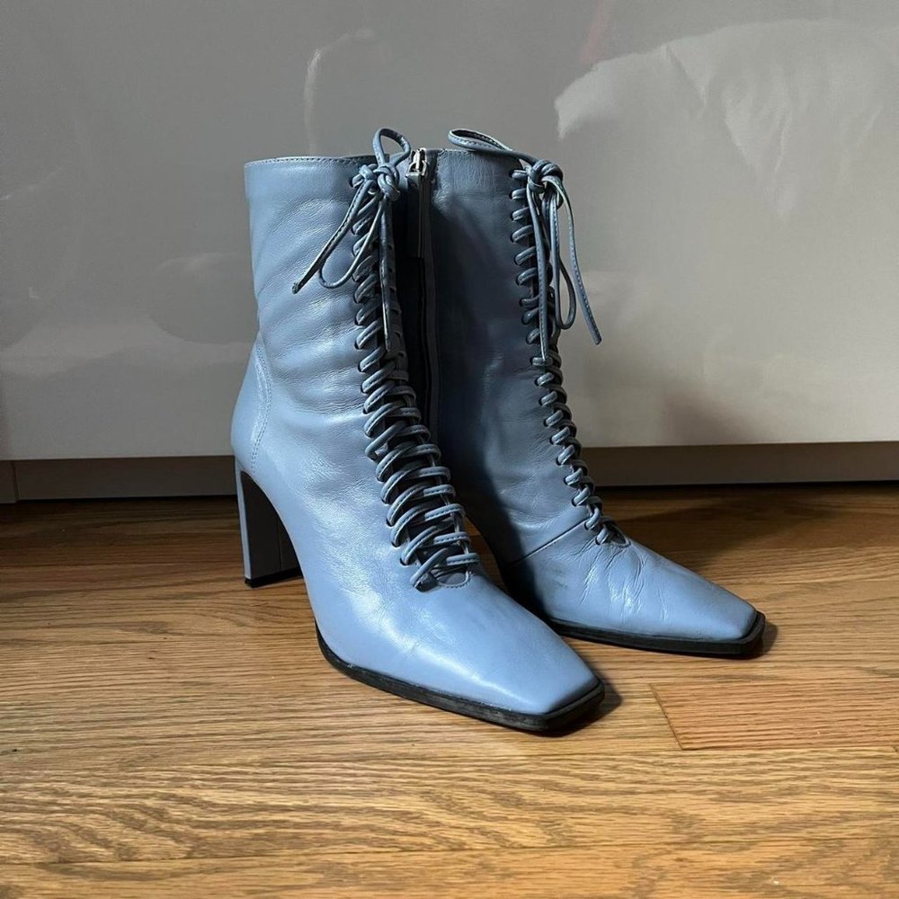 Zara Leather Lace Up Heeled